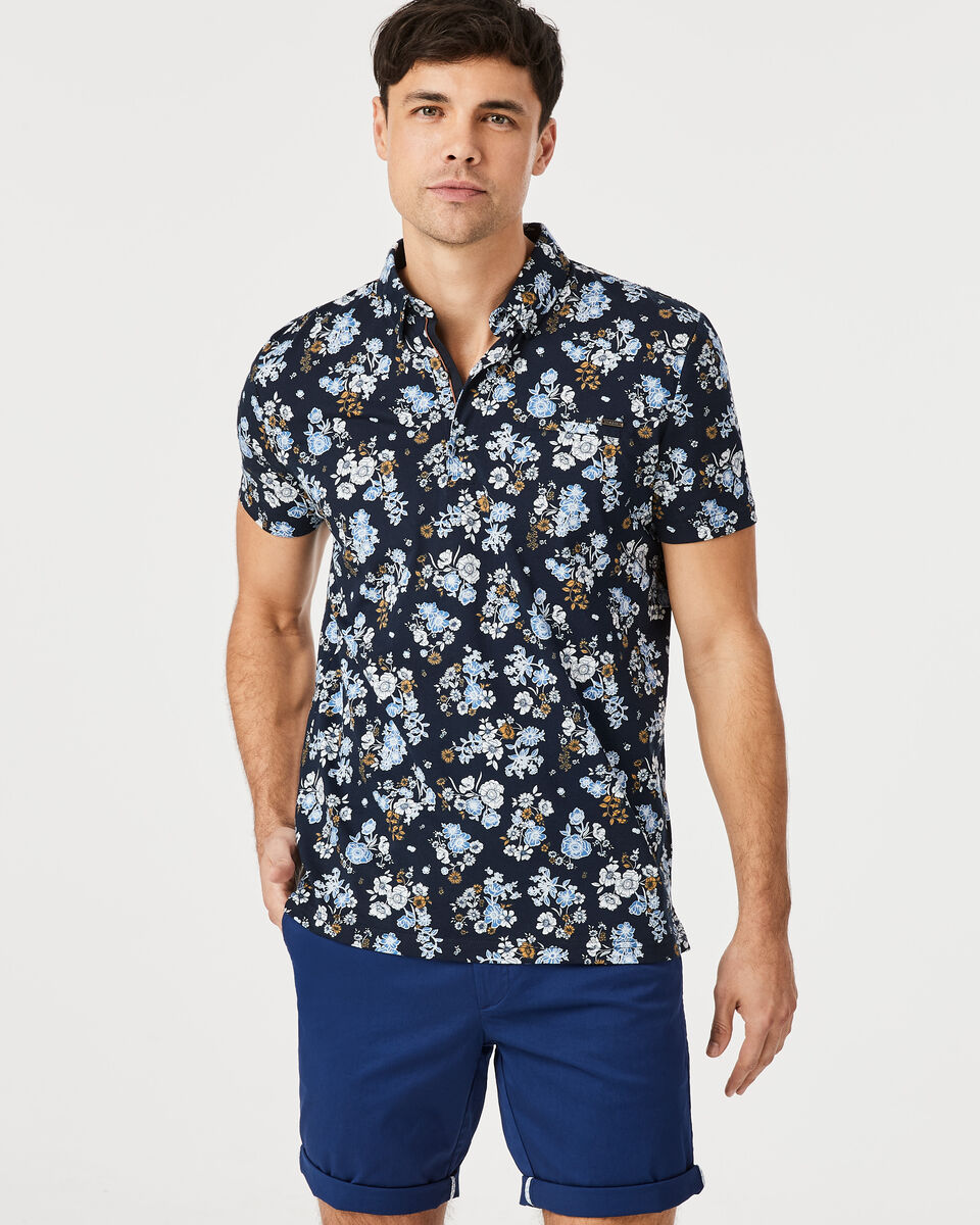 Sierra Polo Shirt, Navy/White, hi-res